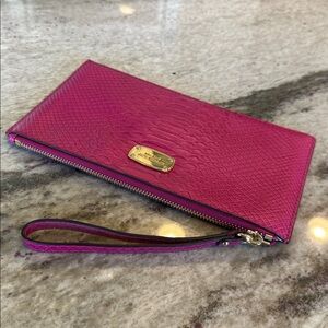 Micheal Kors Pink Snakeskin Clutch